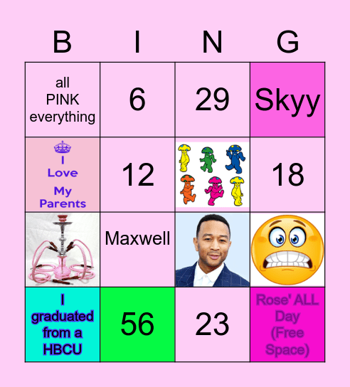 Rose' ALL Day Bingo Card