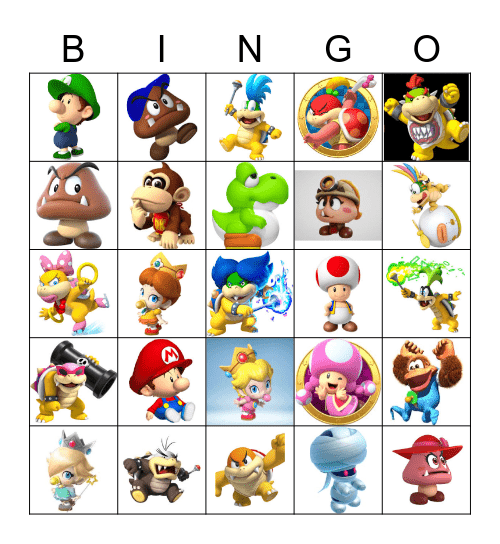 Mario Kids BINGO Card