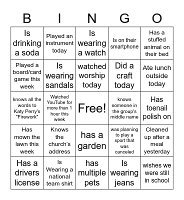 Someone else who... Bingo Card