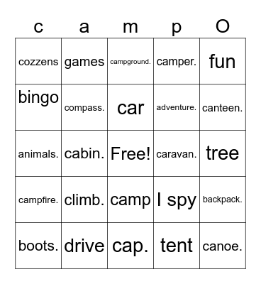 north carolina Bingo Card