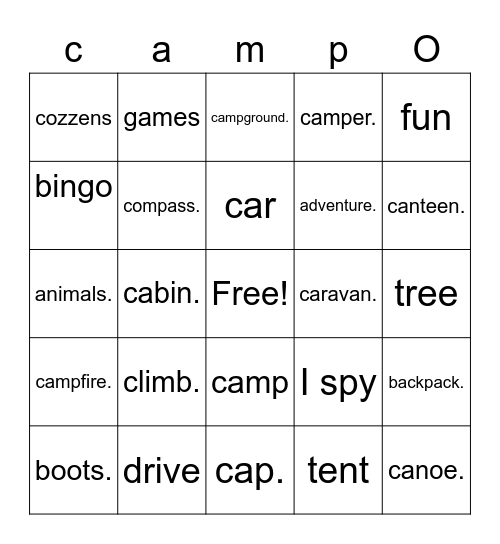 north carolina Bingo Card