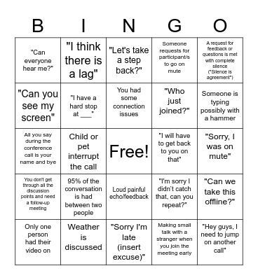 Conference Edition - SCT Amazing Race Bingo Card