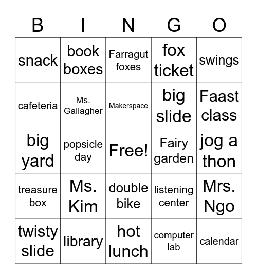 ROOM 3 - card B Bingo Card