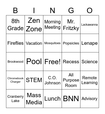 BIS Color Wars Bingo Card