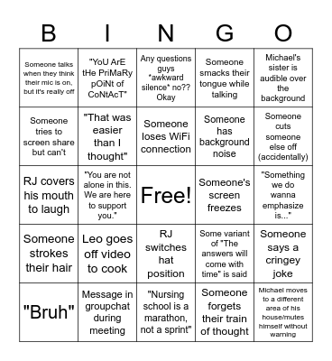 MSNS Bingo! Bingo Card