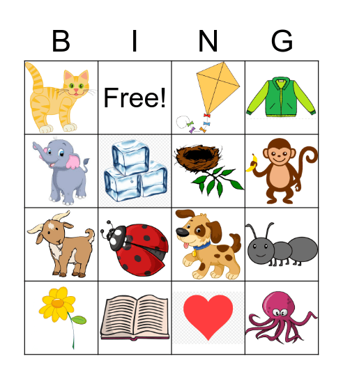 Match the Letter to the Picture! Bingo Card