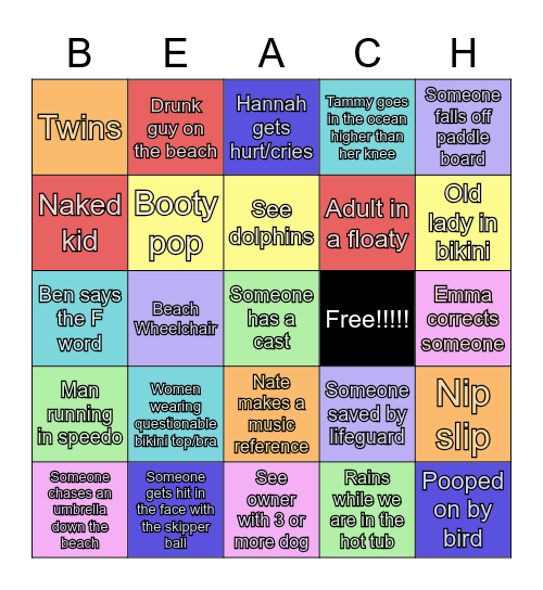 BEACHO Bingo Card