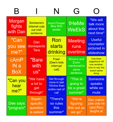B shirt meeting bingoooooo Bingo Card