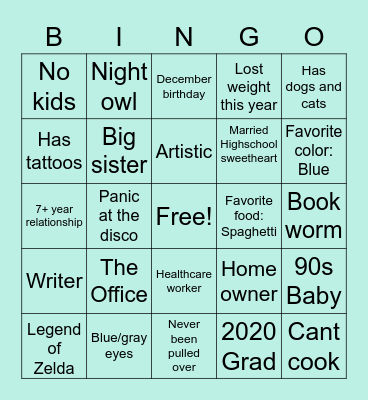 WISH LIST BINGO Card