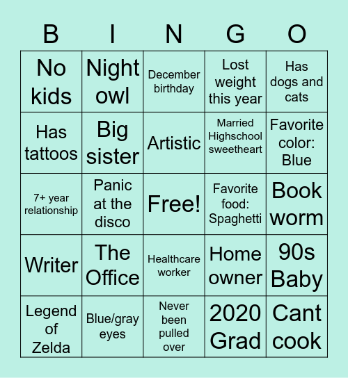 WISH LIST BINGO Card