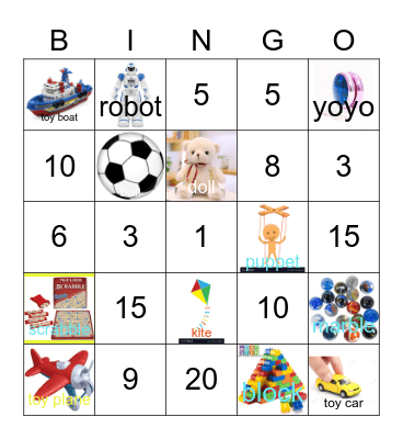 toys Bingo Card