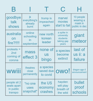2020 leTS GOO bABIE Bingo Card