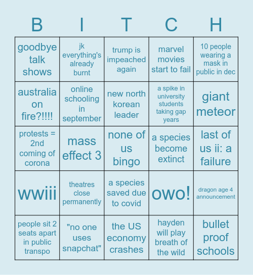 2020 leTS GOO bABIE Bingo Card