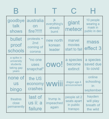 2020 leTS GOO bABIE Bingo Card