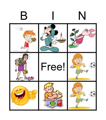 Action Words BINGO!! Bingo Card