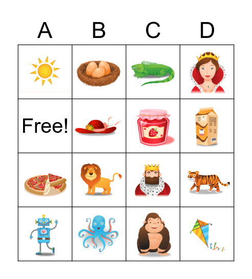 Phonics Bingo Card