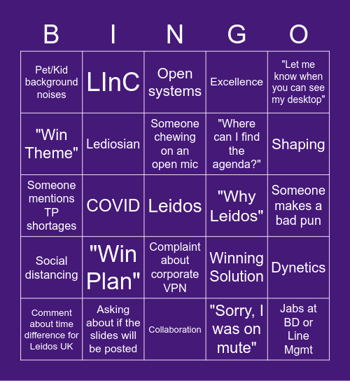 SA Offsite Bingo Card