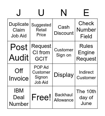 BPS Upgrade Day Bingo Card