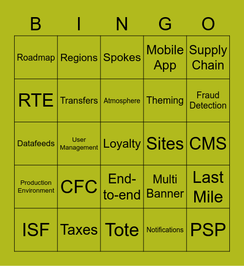OSP Bingo! Bingo Card