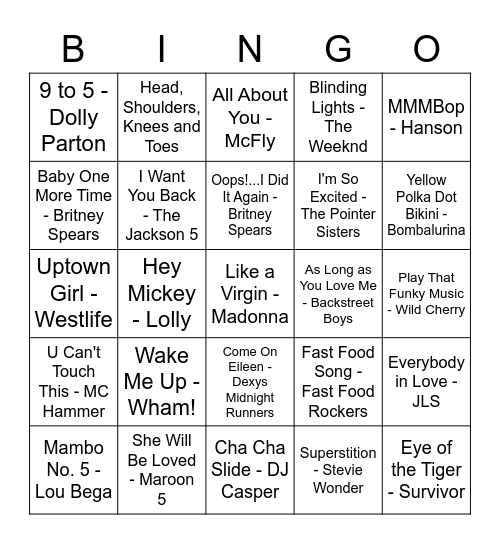 R&D Rock n Roll BINGO! Bingo Card