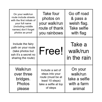 Fast Daps Bingo Card