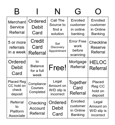 Teller Bingo Card