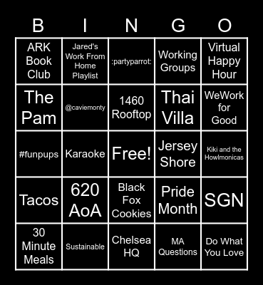 WEGAL BINGO Card