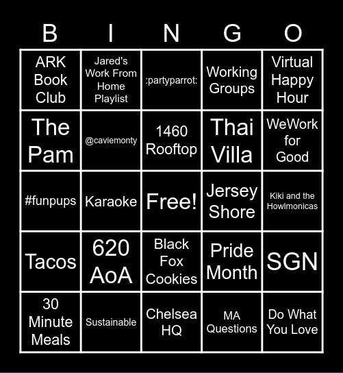 WEGAL BINGO Card