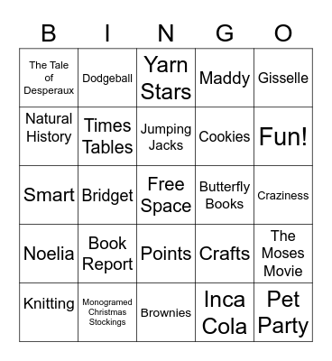Third Grade Memories Bingo Card