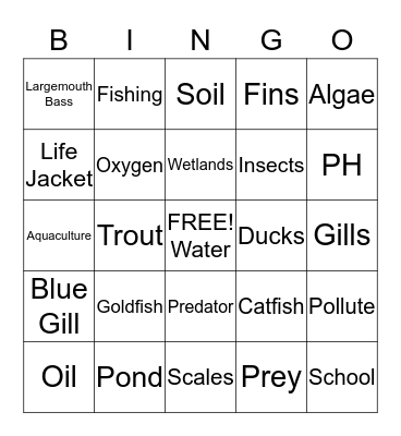 Wildlife Bingo Card