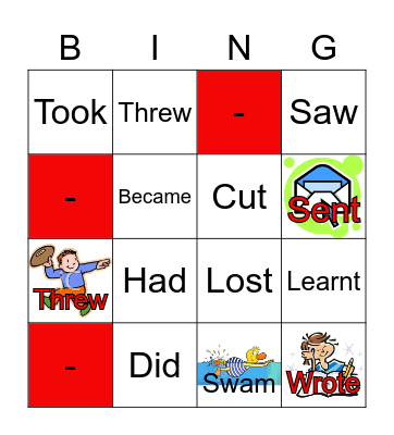 Irregular Verbs Bingo Card