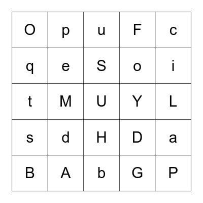 Alphabet B I N G O Bingo Card