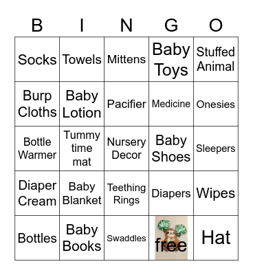 Baby Shower Bingo Card