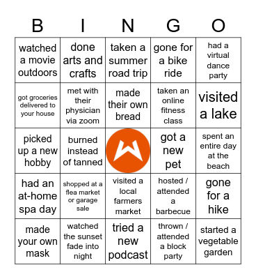 Wasserman Bingo Card