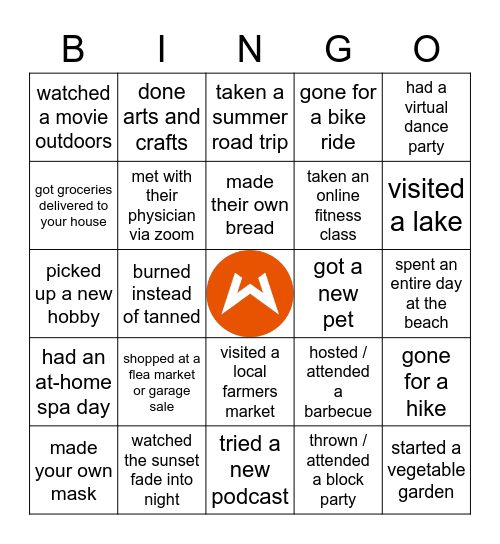 Wasserman Bingo Card