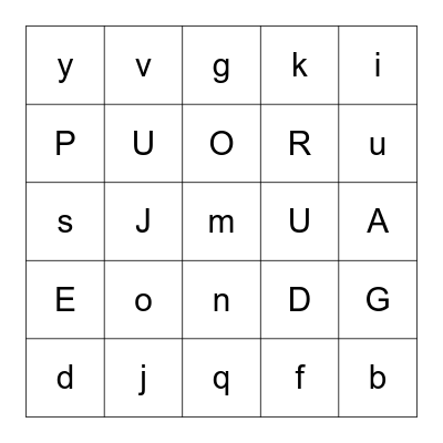 Alphabet B I N G O Bingo Card