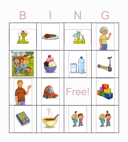 Food Bingo Card