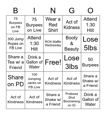 RCN BINGO Card