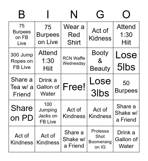 RCN BINGO Card