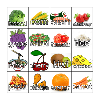 Food ESL Bingo Card