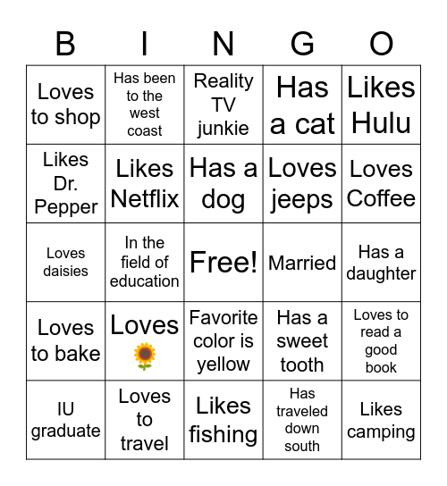 Win-o Bing-o! Bingo Card