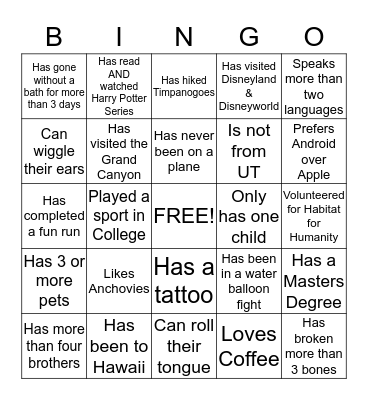 YE ATM Bingo!!! Bingo Card