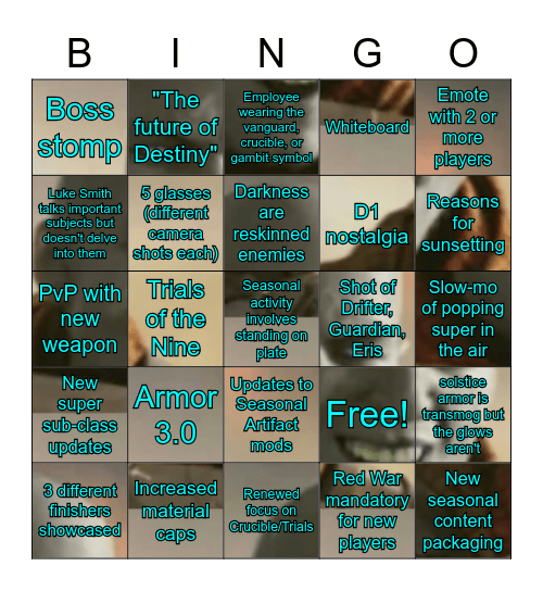 Half-Baked Bingo Card