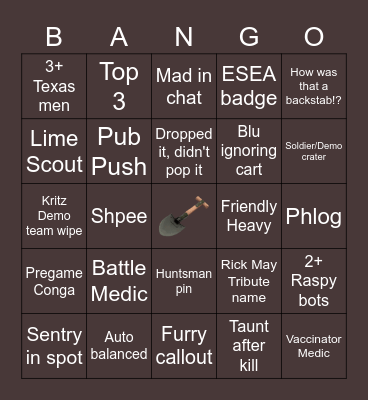 Brongo Bango Bingo Card