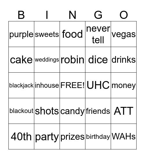 VEGAS BINGO Card