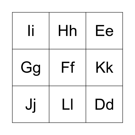 Alphabet BINGO! Bingo Card