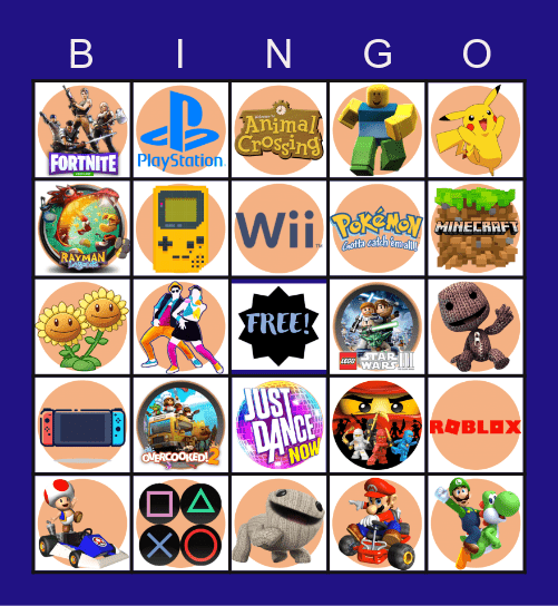 Video Game Bingo Card