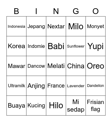 Shanin 🌻 Bingo Card