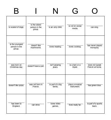 Bingo Card