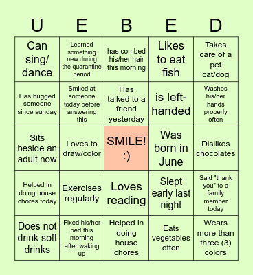 Warrior's Bingo! Bingo Card